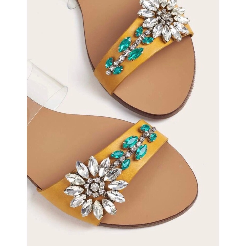 NWOB Rhinestone Embellished Sandals - Picture 3 of 10